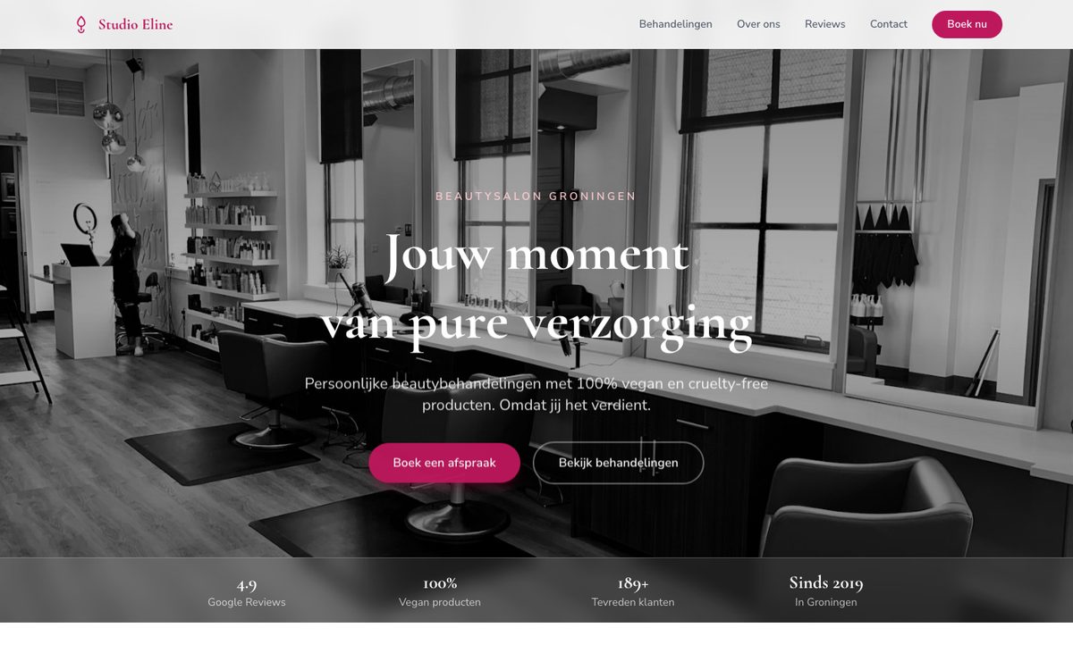 Website ontwerp voor Beautysalon